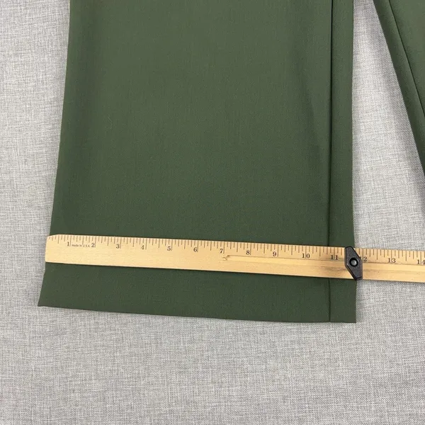 Joie Womens Size 2 Olive Green Wide Leg Crepe High Rise Dress Pants Trousers - Image 4