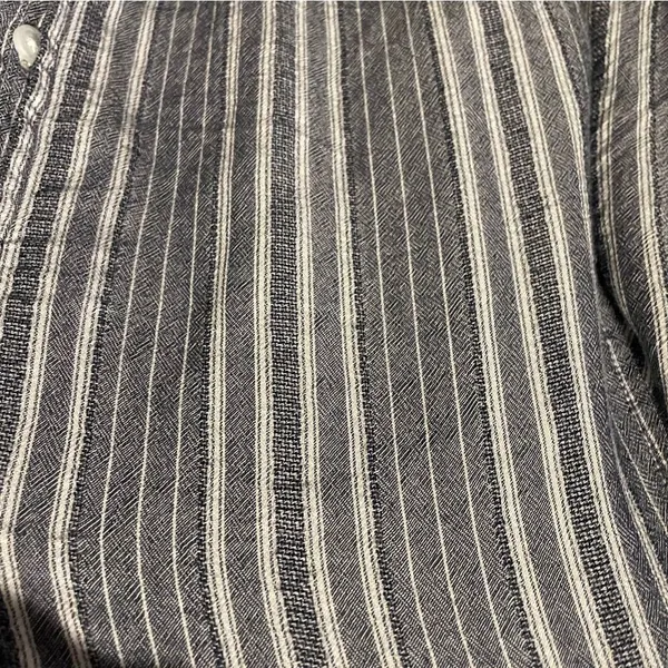 Women’s American Eagle Outfitters Navy Striped‎ Tie Front Shirt - Image 2