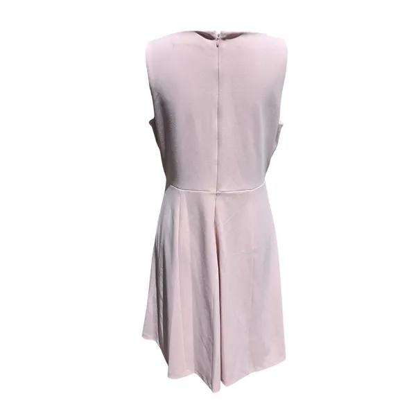 Ivanka Trump Women Blush Pink Sleeveless Fit & Flare Dress Rose Gold Buttons 10 - Image 4