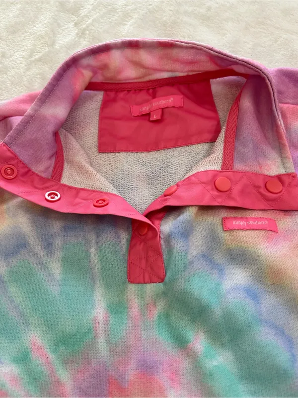 Simply Southern Pastel Tie-Dye Pullover with Pink Accents - Image 4
