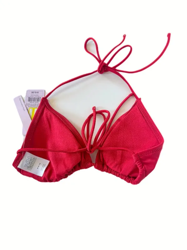 NWT Wild Fable Halter Triangle Bikini Top Swim Red Size Medium M 8-10 NEW - Image 5
