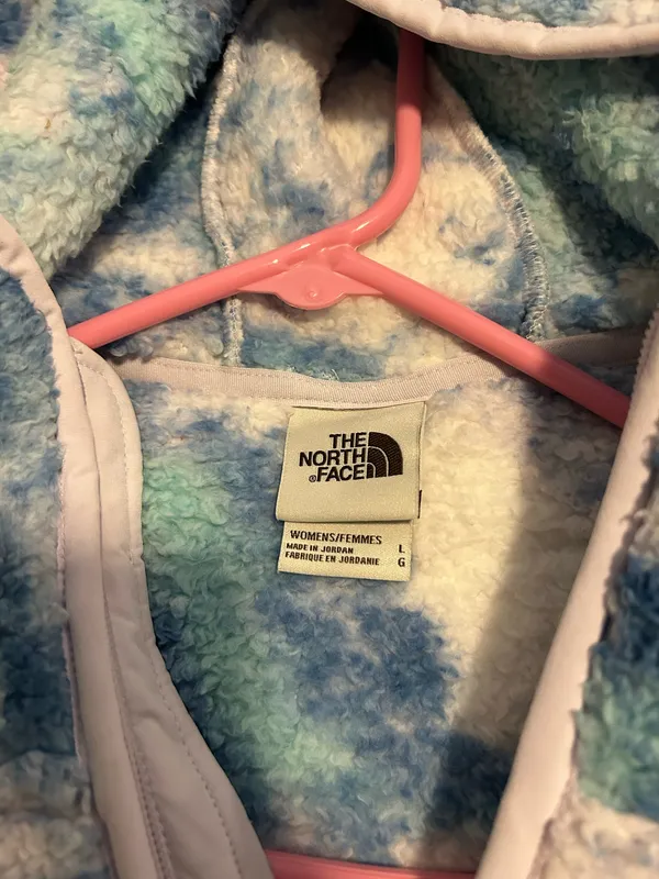 The North Face Blue White Cloud-Print Fleece Pullover Hoodie - Image 3