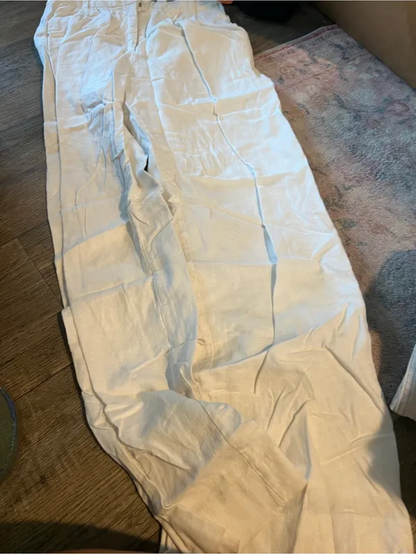 Abercrombie White Wide-Leg Women's Pants - Image 10