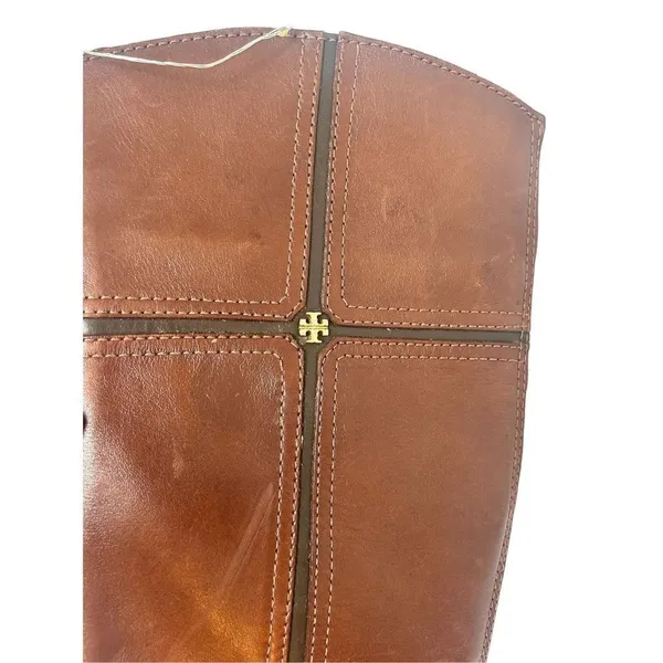 Tory Burch Juliet equestrian brown leather knee boots size 5m - Image 12
