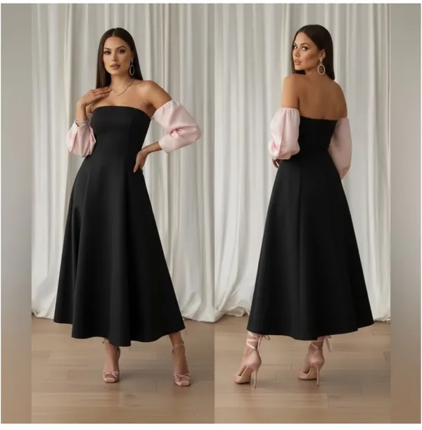 Gianni bini off the shoulder midi dress size 10 - Image 2