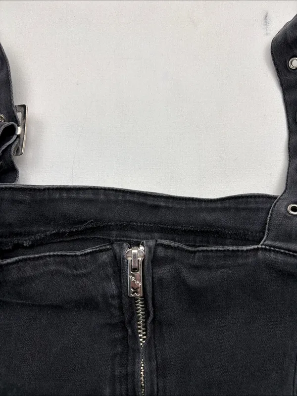 Tripp NYC y2k large Black denim buckle Grommet dress grunge vintage goth punk scene - Image 10