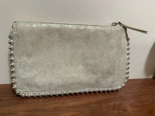 Zara Silver Beaded Clutch - Image 2