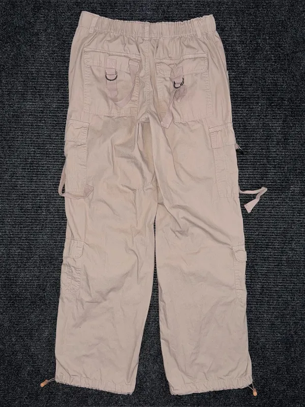 Aeropostale Parachute Cargo Pants Khaki Baggy Streetwear XS Y2K Gorpcore Strappy - Image 2