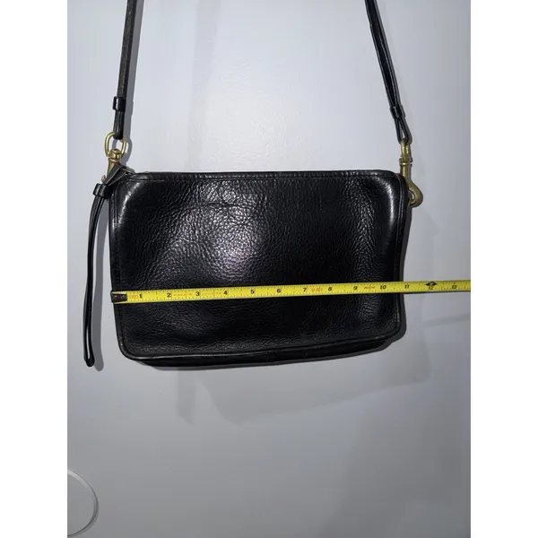VTG Coach 70's Basic Bag Made in NYC USA Black Leather Clutch Wristlet Crossbody - Image 10