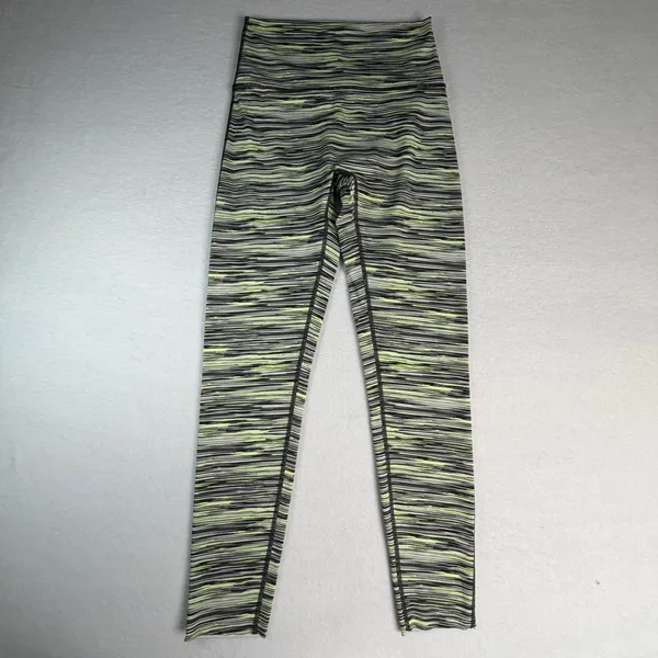 Aerie Chill Play Move Leggings Neon Yellow Black Space‎ Dye High Waisted Medium - Image 2