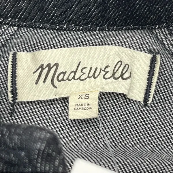 Madewell Oversized Jean‎ Jacket Womens XS Black Lunar Wash 100% Cotton M4230 NEW - Image 3
