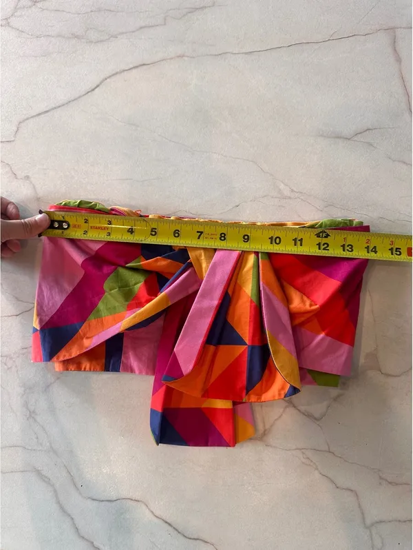 NWOT Farm Rio x Anthropologie Strapless Cropped Blouse Multicolor Women’s XS - Image 9