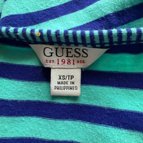 Guess green and blue striped racerback sleeveless stretchy tank top women's XS - Image 8