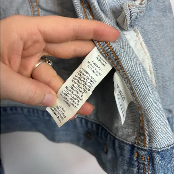 L.L. Bean Vintage Style Light Blue Denim Jean Jacket Size XL - Image 5