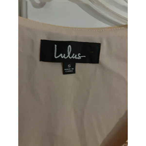Lulus Rose Gold Sequin V-Neck Shift Mini Dress 3/4 Sleeve Small - Image 3