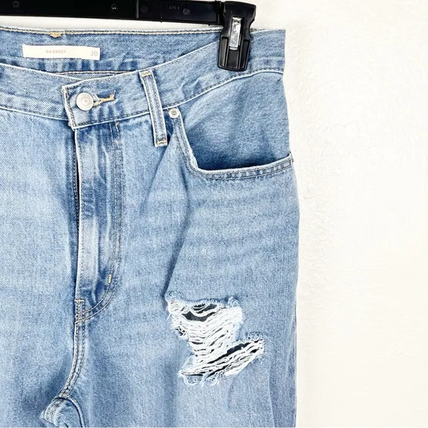LEVI’S ‘94 Baggy 100% Cotton Light Wash Ripped High Rise Jeans, Size 30 - Image 9