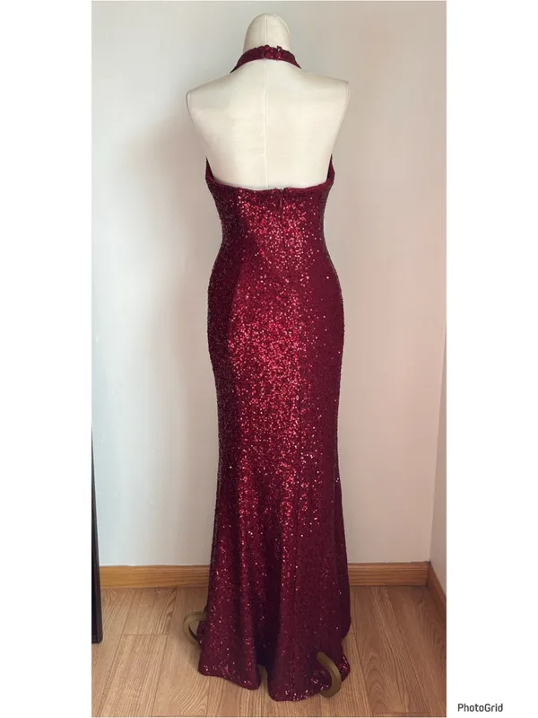 Babyboo Odette Sequin Halter Maxi Dress XL - Image 3