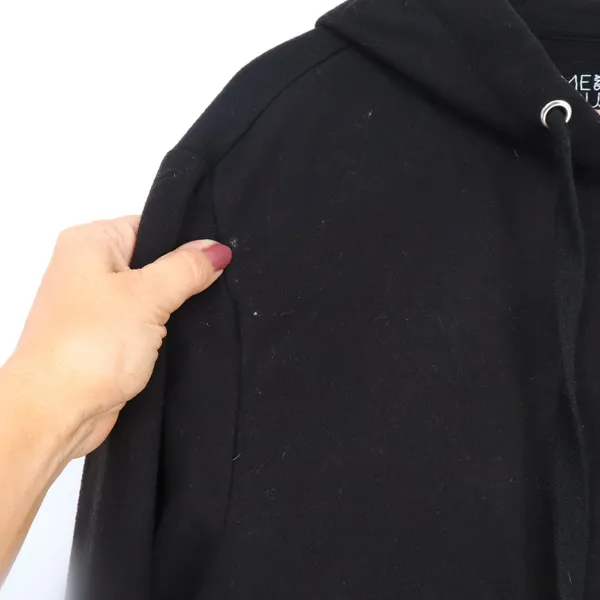 Time and Tru Hoodie Women L Black Soot Zip Up Pocket Good - Image 4