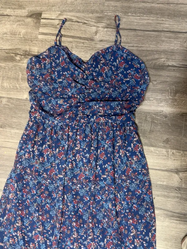 Wishlist Apparel Blue Floral Boho Maxi Dress Size L - Image 5