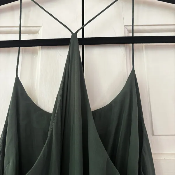 Pink Stitch Forest Green High‎ Low Hem Midi Dress Maxi Flowy Size 2 EU 34 AUS 6 - Image 7