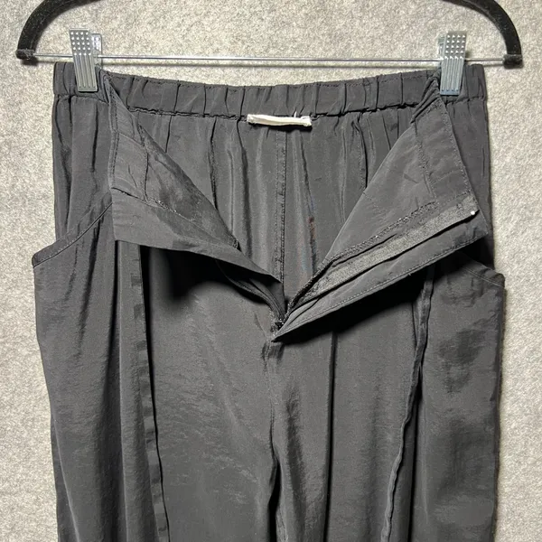 Elodie Black Jogger Pants‎ Elastic Waist Zipper Drawstring Pockets Size M - Image 6