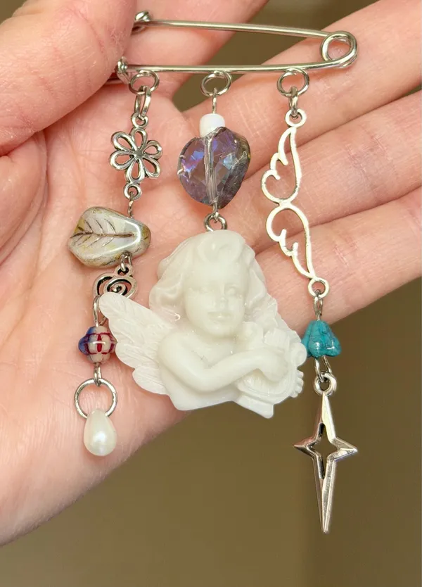 Handmade Czech glass beads mix bag charm👼🌀🩵 - Image 6