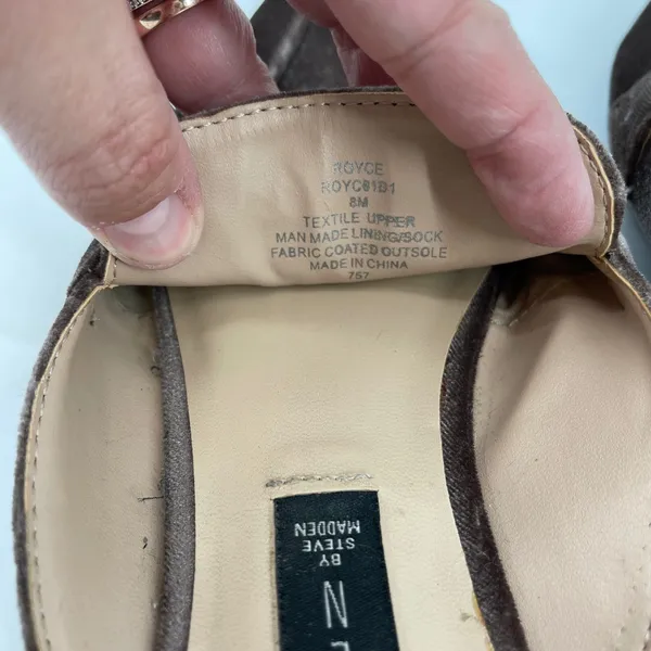 Steven By Steve Madden Royce Mule‎ Loafer Slides Velvet Brown Women's Size 8M Preppy - Image 8