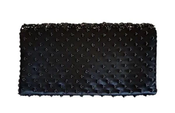 Vintage 1970s La Regale Black Beaded Clutch – Handmade in Hong Kong - Image 6