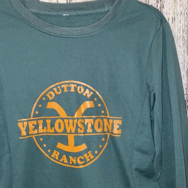 Yellowstone Dutton Ranch green gold top sweatshirt Size M - Image 2