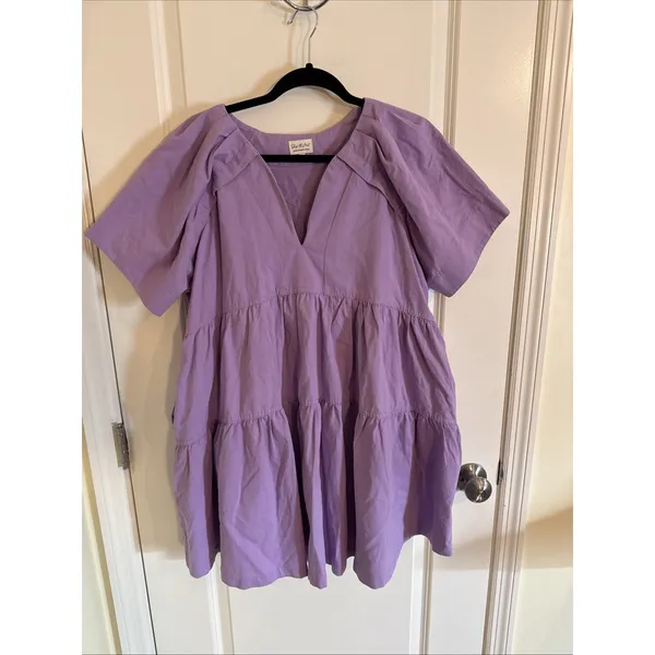 Shop The Mint It Could Be You Lavender Mini Dress With Pockets Size XL - Image 4