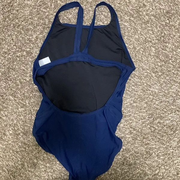 NIKE swimsuit woman size 14 open back navy color - Image 3