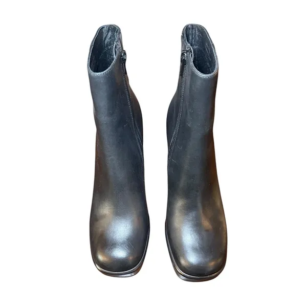 Jeffrey Campbell‎ Womens Black Leather Platform Square Toe Ankle Boots Size 9.5 - Image 7
