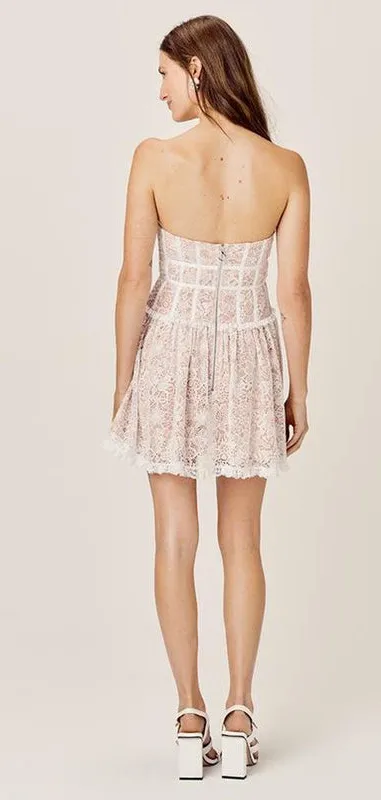 For Love & Lemons Lace Mini Dress White - Image 2