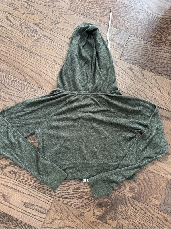 Out From Under Women's Olive Green Hooded Zip Sweater - Image 5