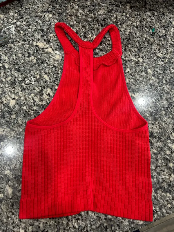 Free People Intimately Red Ribbed Halter Crop Top - Women - Image 3