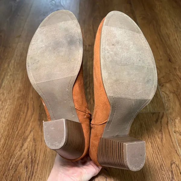 Old Navy Womens Roasted Chestnut Brown Block‎ Heel Ankle Booties Size 9 READ - Image 10