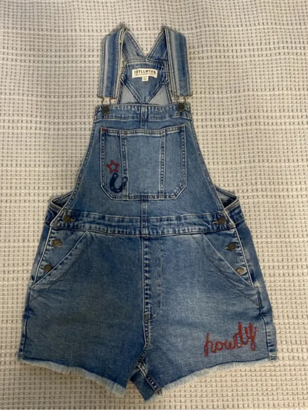 $89 NWOT howdy western denim short overalls by Idyllwind,S rodeo Texas Nashville - Image 2