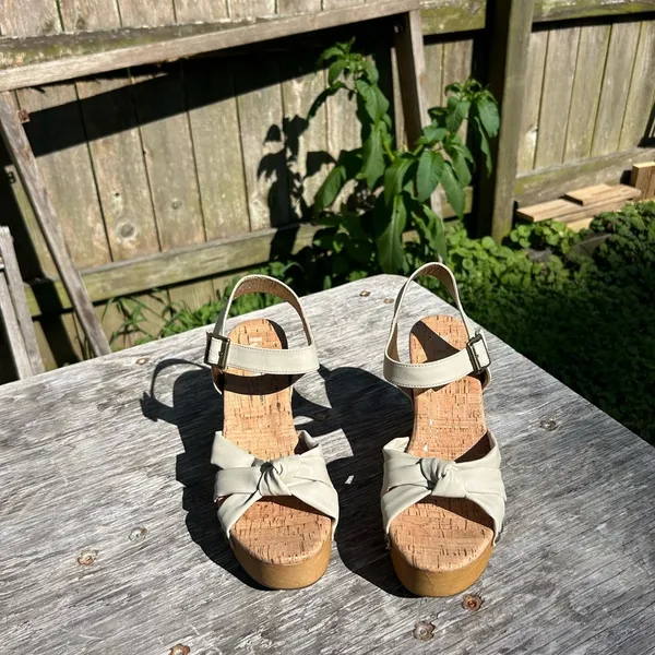Kork-Ease Women's Dawson Wedge Platform Sandals Off White Size 9‎ - Image 8