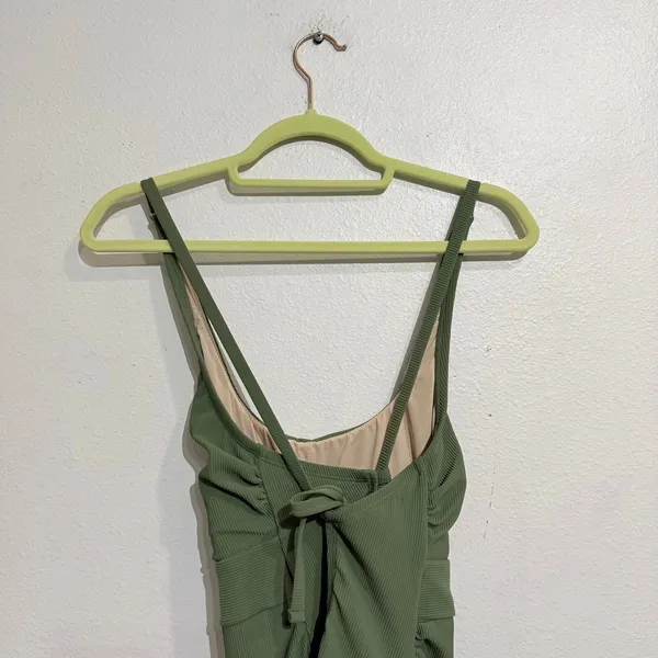 Cupshe Olive Green Ribbed One Piece Swimsuit Sz M NWT - Image 8