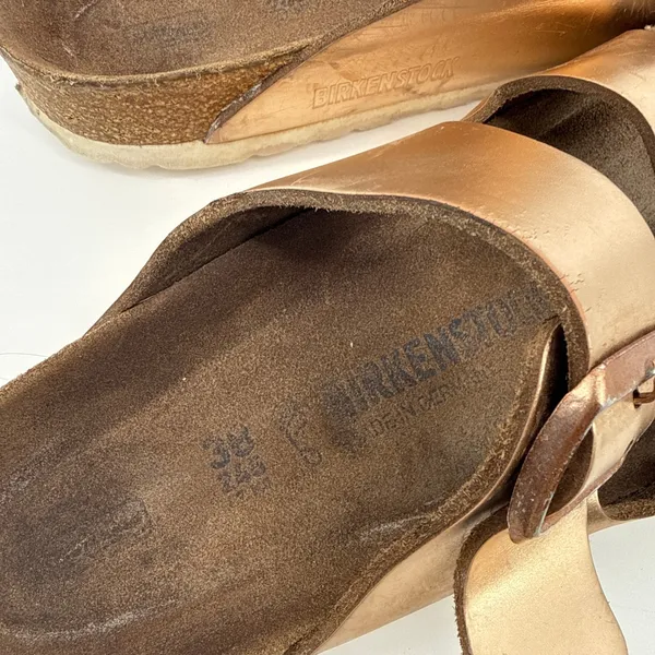 Birkenstock Arizona Metallic Copper Rose Gold Sandals Womens 38 US 7 7.5 Boho - Image 6