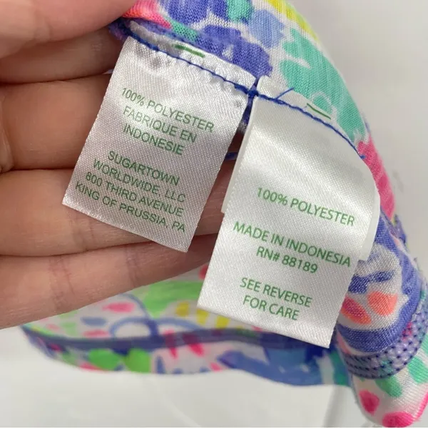 Lilly Pulitzer Multi Color Sleeveless Blouse Womens XS Bright Beachy Tropical - Image 7