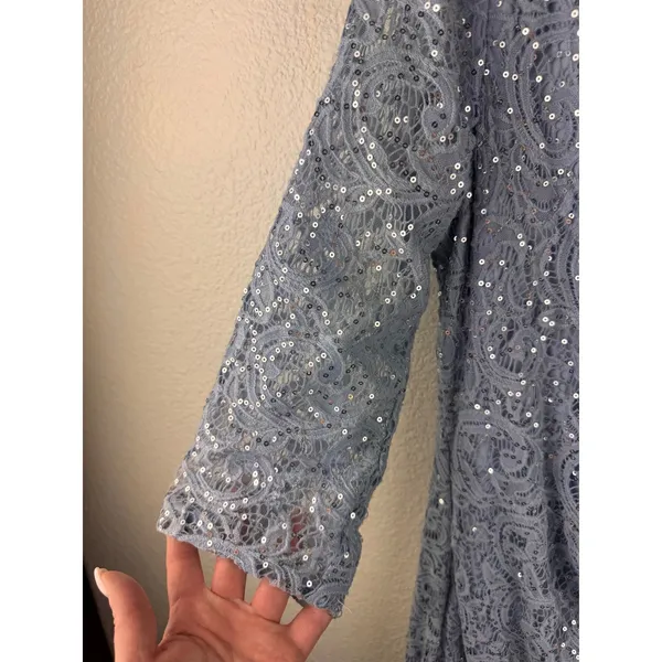 Alex Evenings Lace‎ Sequins Gown Mother of Bride Formal Evening Dress Size 10 - Image 5