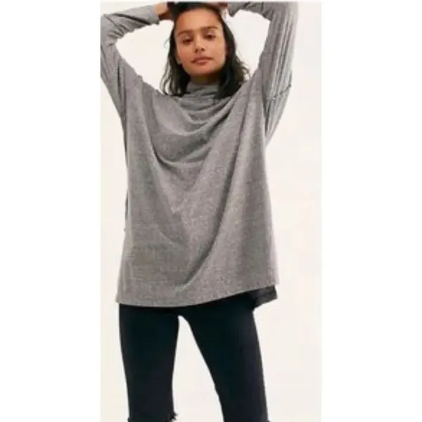 ✨Free People Bella Vista Oversized Sz Medium Tunic Top in Charcoal✨ - Image 8