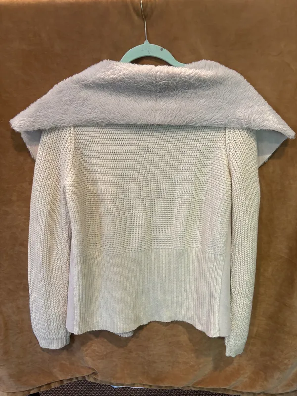 21 main fuzzy sweater cardigan Gray Size L - Image 3