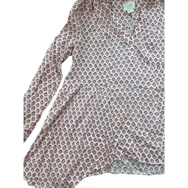 Maeve Anthropologie‎ Pink Medallion Sharkbite Hem Tunic Top Sz 0 - Image 7