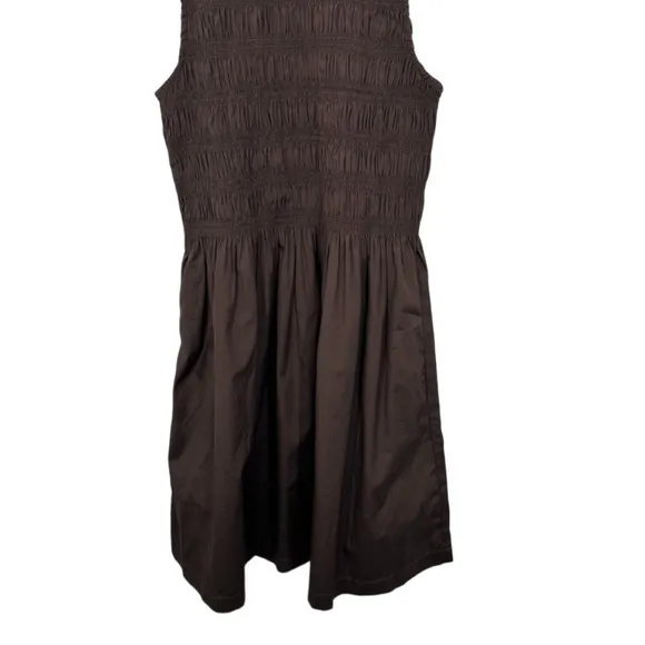 Madewell Melody Smocked Sleeveless Mini Dress Dark Brown Cotton‎ Poplin XXS NWT - Image 6