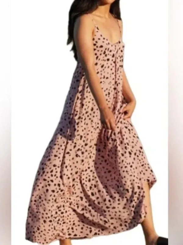SKYE Pink and Black Spotted Maxi Dress - Image 2