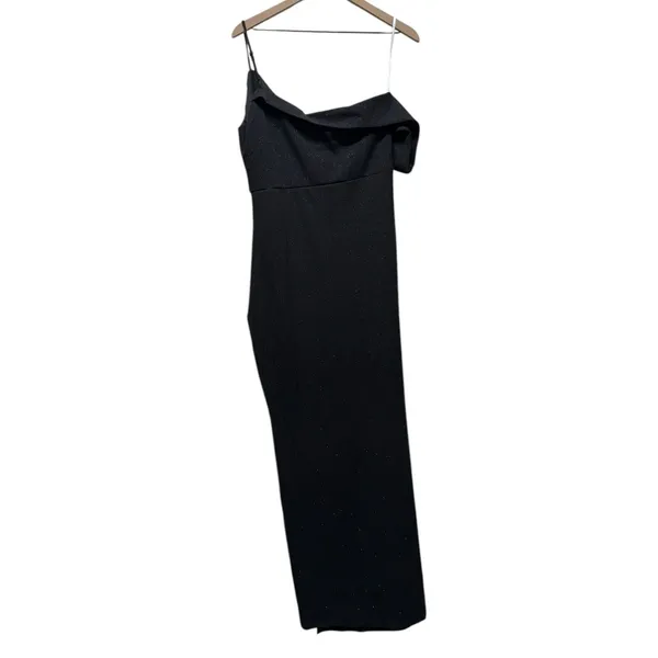 Lulus Sparkling Attraction Black Maxi Dress XL Glitter Formal‎ Leg Slit Long - Image 6