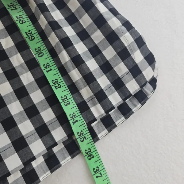 J. Crew Factory‎ NWT Gingham Dress V-Neck Tie Sleeve Black White Size S - Image 11