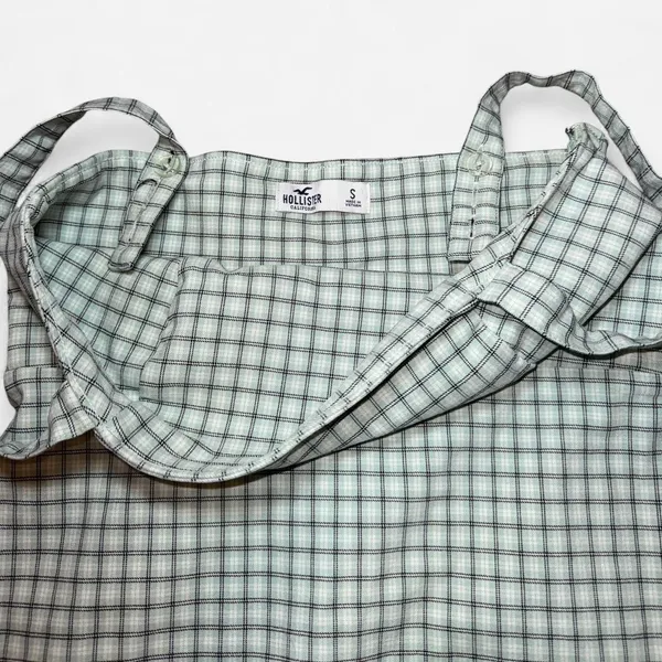 Hollister Mint Green Plaid Mini Dress (Size Small) - Image 2